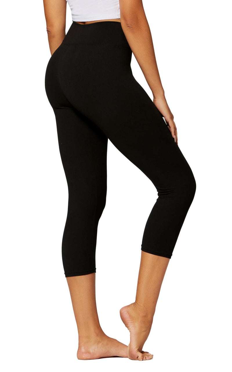 Conceited Capri Leggings for Women - High Waisted - Soft - Casual - Black - Small - Medium - Image 1